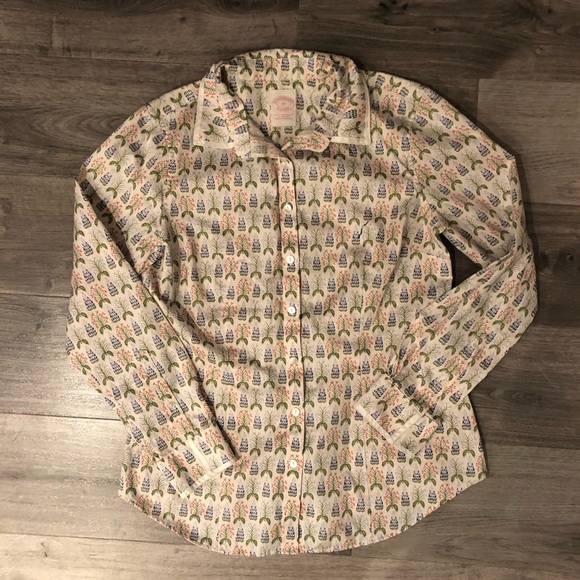 Brooks Brother dress shirt floral print size 8P - Picture 1 of 5